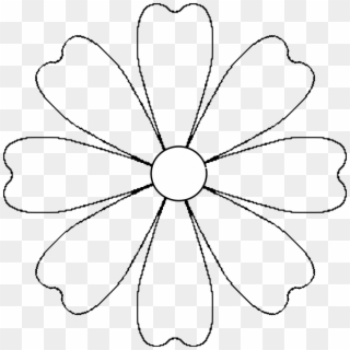 Great Template For Flower Craft Ideas - Simple Flower Outline, HD Png ...