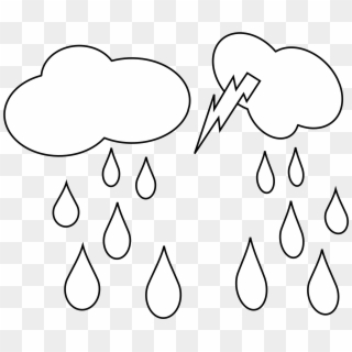 Clip Art Library Black And White Clouds Clipart - Rain Clipart Black 