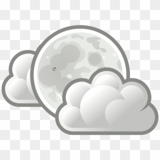 Big Image - Full Moon With Clouds Drawings, HD Png Download