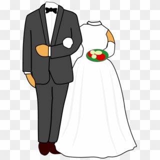 Bride Groom Wedding Holding Hands - Wedding Couple Cartoon Png, Transparent Png