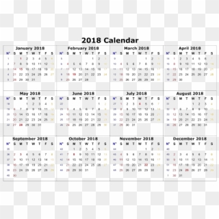 2018 Calendar Png Hd Quality - Calendar Work Week 2018, Transparent Png