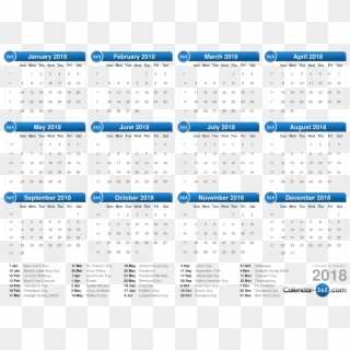 2018 Calendar Png Clipart - 2018 Calendar Uk, Transparent Png