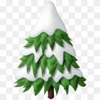 Green Snowy Christmas Tree Png Clipart - Tree With Snow Clipart, Transparent Png