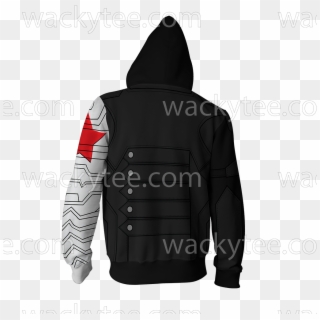 The Winter Soldier Bucky Barnes Cosplay Zip Up Hoodie - Sweatshirt, HD Png Download