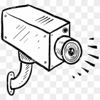 Cartoon Of Security Camera - Video Camera Drawing, HD Png Download