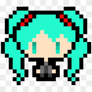 Hatsune Miku - Anime Pixel Art Grid Easy, HD Png Download - 1200x1200 ...