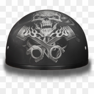 Daytona Skull Cap Piston Skulls - Motorcycle Helmets Skull Cap, HD Png Download