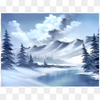 #snow #background #winter #winterwonderland #winterbackgrounds - Bob Ross Blue Winter, HD Png Download