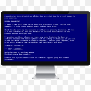 6 Ways To Fix Physical Memory Dump Error - Blue Screen Of Death, HD Png Download