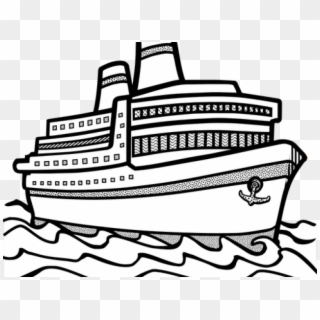 Cruise Ship Black And White Transparent & Png Clipart - Black Cruise