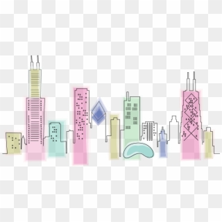 Chicago Skyline Watercolor Sketch - Chicago Skyline Splotch Watercolor, HD Png Download