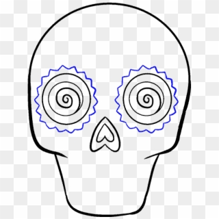 How To Draw Sugar Skull - Easy Sugar Skull, HD Png Download