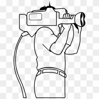 Camera Drawing Man - Cameraman Clipart Black And White, HD Png Download