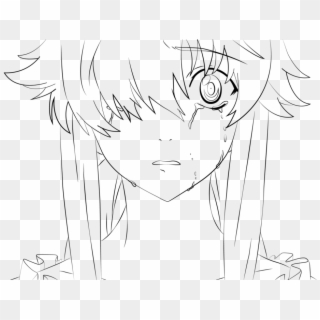 Banner Free Download Yuno Gasai Art Future Sketch Anime - Line Art, HD Png Download