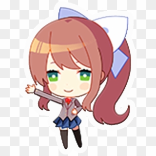 Fun Chibi Monika Presents Ddlc Png Monika Doki Reddit - Doki Doki Literature Club Stickers, Transparent Png