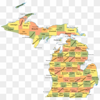 Michigan County Map - Michigan Map, HD Png Download - 750x736 (#1953487 ...