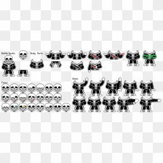 Sans Face Sprite Png - Sans Battle Sprite Sheet, Transparent Png - 1331x515  (#1975244) - PinPng