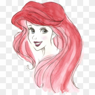 Ariel Png Tumblr - Disney Princess Watercolor Drawing, Transparent Png