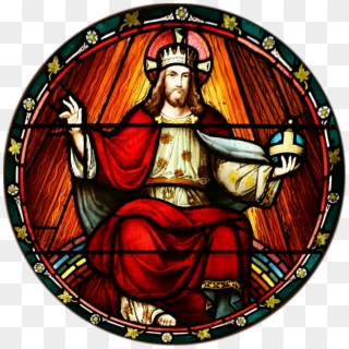 Catholic Stained Glass Window Free Png Image - Stained Glass Christ The King, Transparent Png