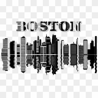 Free Clipart Of A Reflecting Boston City Skyline - Boston Skyline Png ...