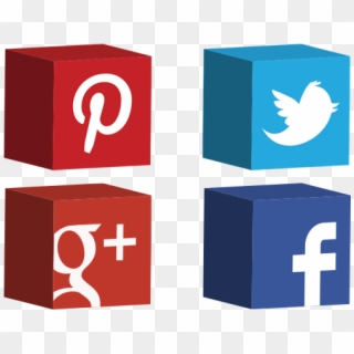 Social Networks Icons 3d Cube Free Vector And Transparent - 3d Social Media Icons Transparent, HD Png Download