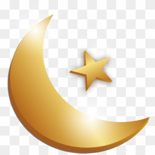 Crescent Clipart Gold Moon - Gold Moon And Star Png, Transparent Png ...