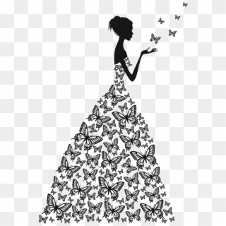 Wall Decal Wedding Png Image - Butterfly Dress Vector, Transparent Png