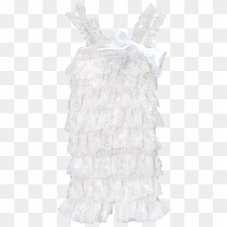 White Lace Ruffle Romper - Lace, HD Png Download