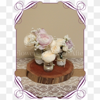 Lilac Mauve And Cream Peony And Baby's Breath Rustic - Artificial Australian Native Flowers, HD Png Download