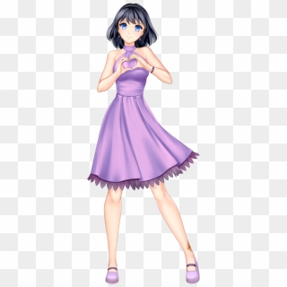 Anime Girl With Black Hair Short Hair Himari Kobayashi - Anime Girl Black Hair Blue Eyes, HD Png Download