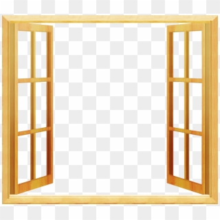 Paned Window Door Chambranle Stained Glass - Clipart Window, HD Png Download