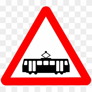 Road Signs Tram Png - Tram Sign In Red Triangle, Transparent Png