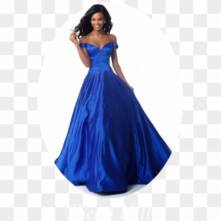 Sherri Hill Blue Off The Shoulder Prom Dress , Png - Sherri Hill Royal ...