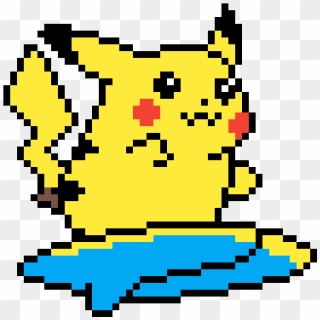 Surfing Pikachu - Pokemon Pixel Art Png, Transparent Png