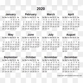 Medium Image - Free Printable 2020 Calendar, HD Png Download - 800x566 ...