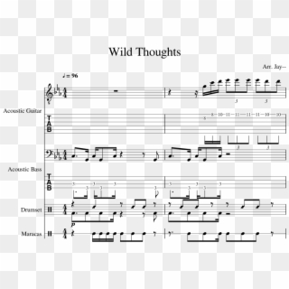 Wild Thoughts - Wild Thoughts Solo Tab, HD Png Download