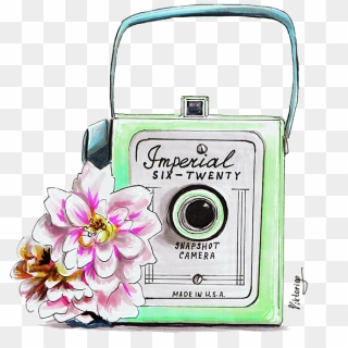 Click And Drag To Re-position The Image, If Desired - Vintage Camera Drawing, HD Png Download