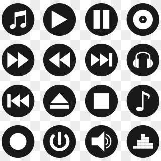 Download Music Player Icons Vector Set Svg Eps Png - Medical Icons Black And White, Transparent Png