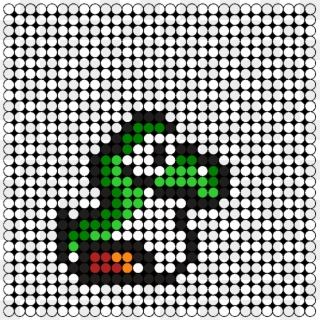 Yoshivert Perler Bead Pattern - Pixel Art Pokemon Mini Draco, HD Png Download