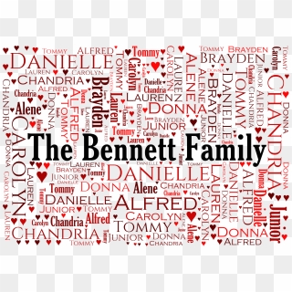 Personalized Family Word-art Tapestry Throw - Calligraphy, HD Png Download