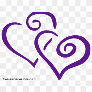 Drawn Hearts Purple - Hearts Clip Art, HD Png Download