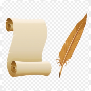 Free Png Download Scrolled Paper And Quill Pen Clipart - Quill Pen Png ...