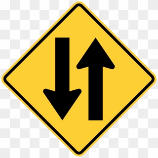 Two Lane Traffic Sign - Two Lane Road Sign, HD Png Download