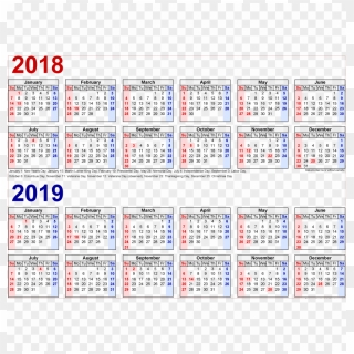 Free Png 2018 2019 Calendar S Png Images Transparent - 2019 Biweekly Payroll Calendar, Png Download