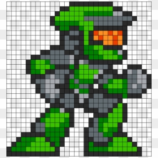 Master Chief V 2 0 Perler Bead Pattern / Bead Sprite - Pixel Art Halo Master Chief, HD Png Download