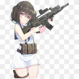 Animegirl Anime Gun Cutegirl Anime Girl With Gun Png Transparent Png 867x1125 Pinpng