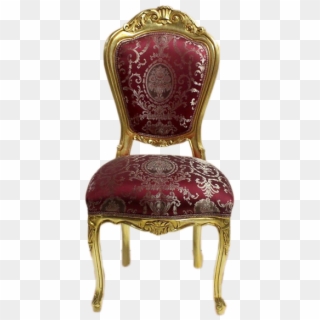 Luxury Chair Gold Frame, Royal Dark Red Flowers - Luxury Chair, Hd Png 