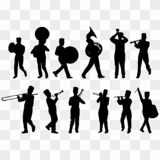 Marching Band Silhouettes Vector - Marching Band Silhouette, HD Png ...