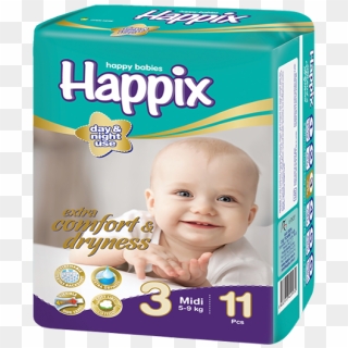 Baby Diaper Small Pack Midi Size 11 Pcs - Подгузники Happix, HD Png Download