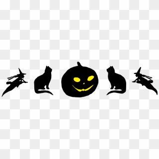 Halloween Silhouettes Pumpkin Jack O Lantern Cat - Clipart Jack O Lantern Silhouette, HD Png Download